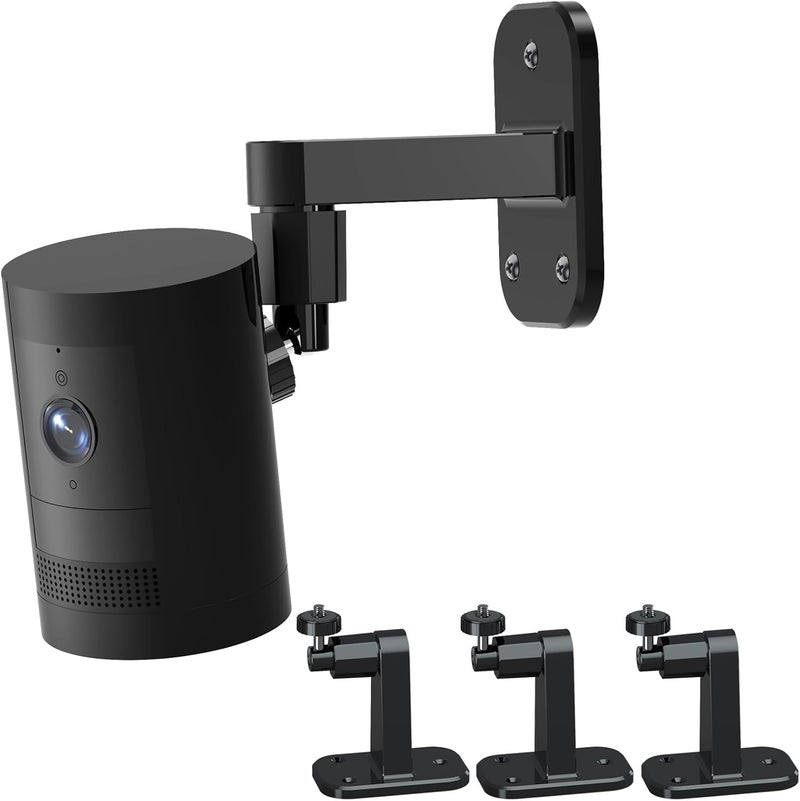 Dukoyb 3Pack Camera Wall Mount,Compatible with R-ing Stick Up Cam Battery/Outdoor Cam Plus/Plug-in/Pro/Indoor Cam(1st Gen),360 Degree Adjustable No Drilling Mount for Outdoor Indoor Cameras,Black - Image 1